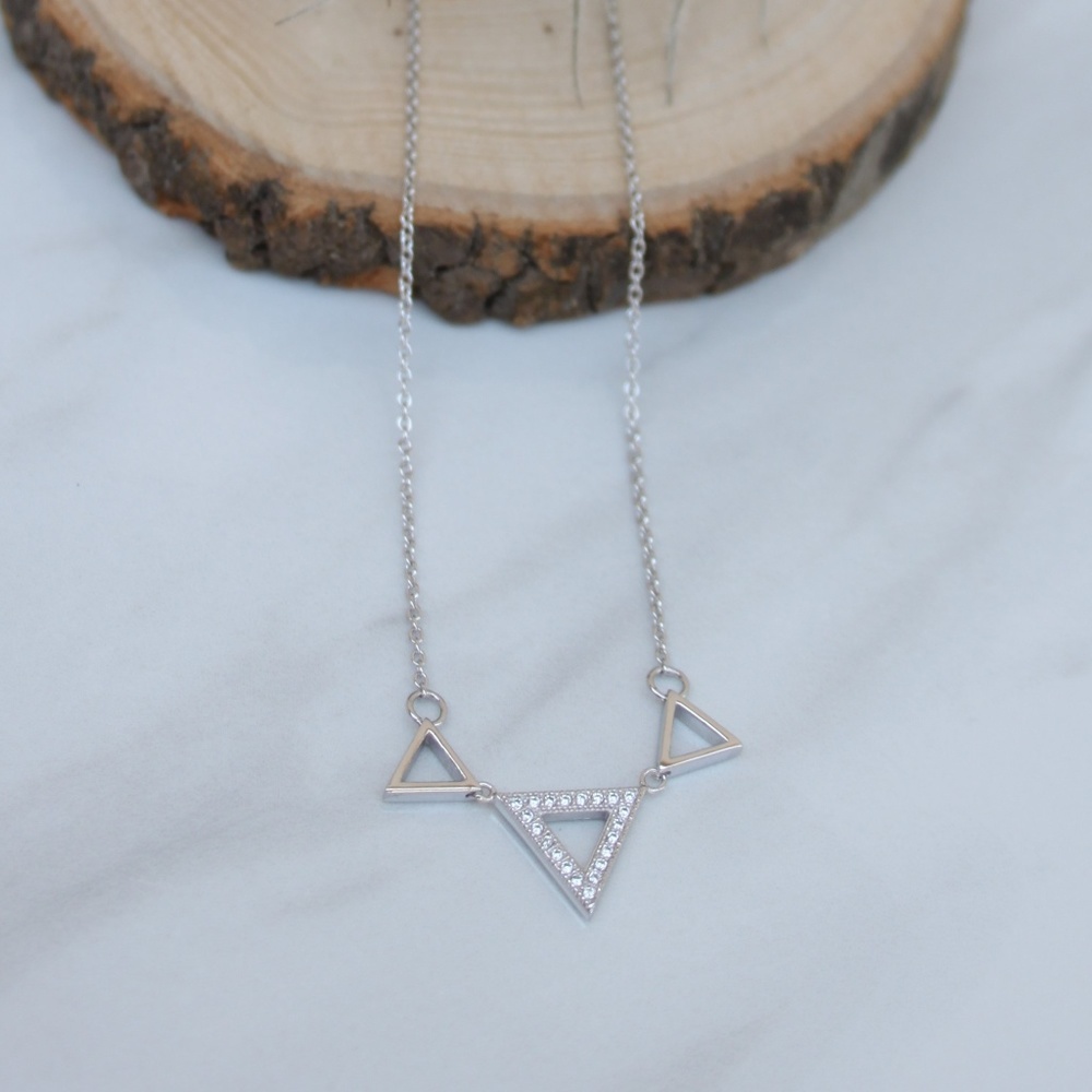 925 Sterling Silver Triangle Necklace